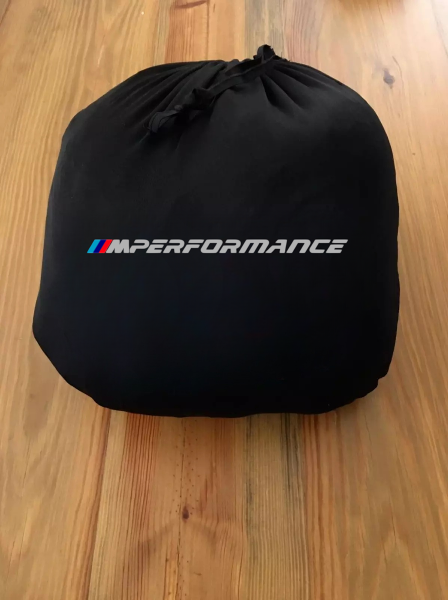 Black Car Cover For BMW M Performance Class Dust Proof Windproof Combing Indoor