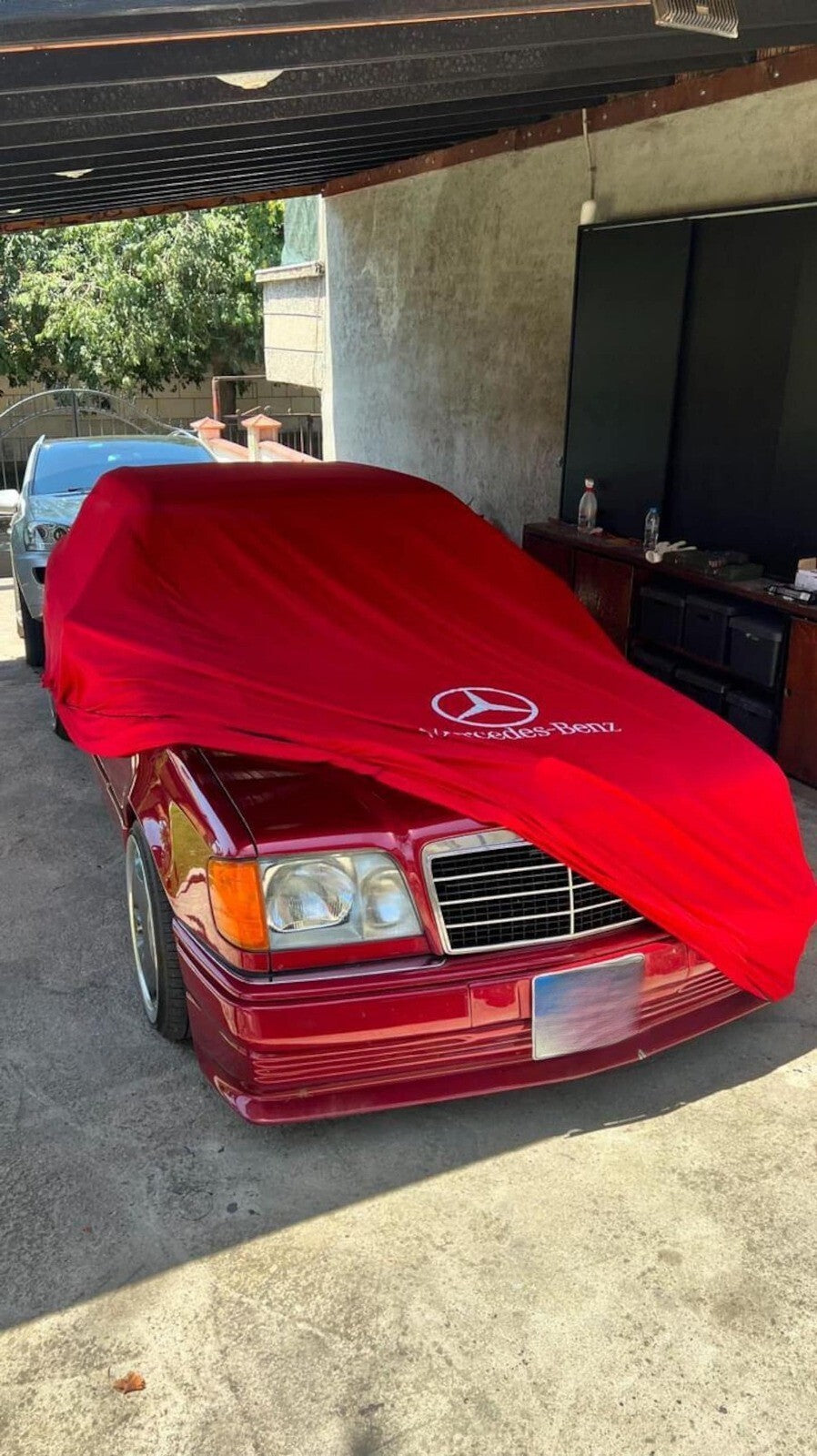 Red Car Cover For Mercedes Class Dust Proof Windproof  Combing Car Cover Indoor