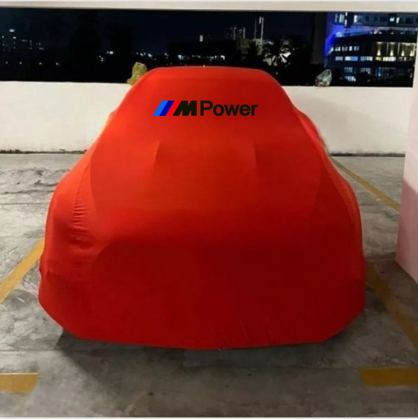 For BMW M Power Red Car Cover Class Dust Proof Windproof  Combing Indoor Cover