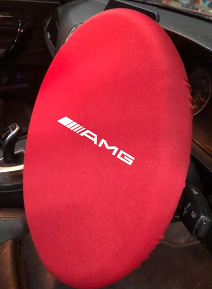 For Mercedes AMG  Red Car Steering Wheel Sun Visor Cover Steering Wheel Sunshade