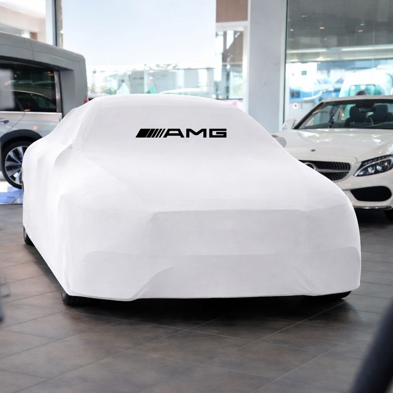 Premium White Car Cover  For Mercedes AMG Class Dustproof  Indoor Car Cover