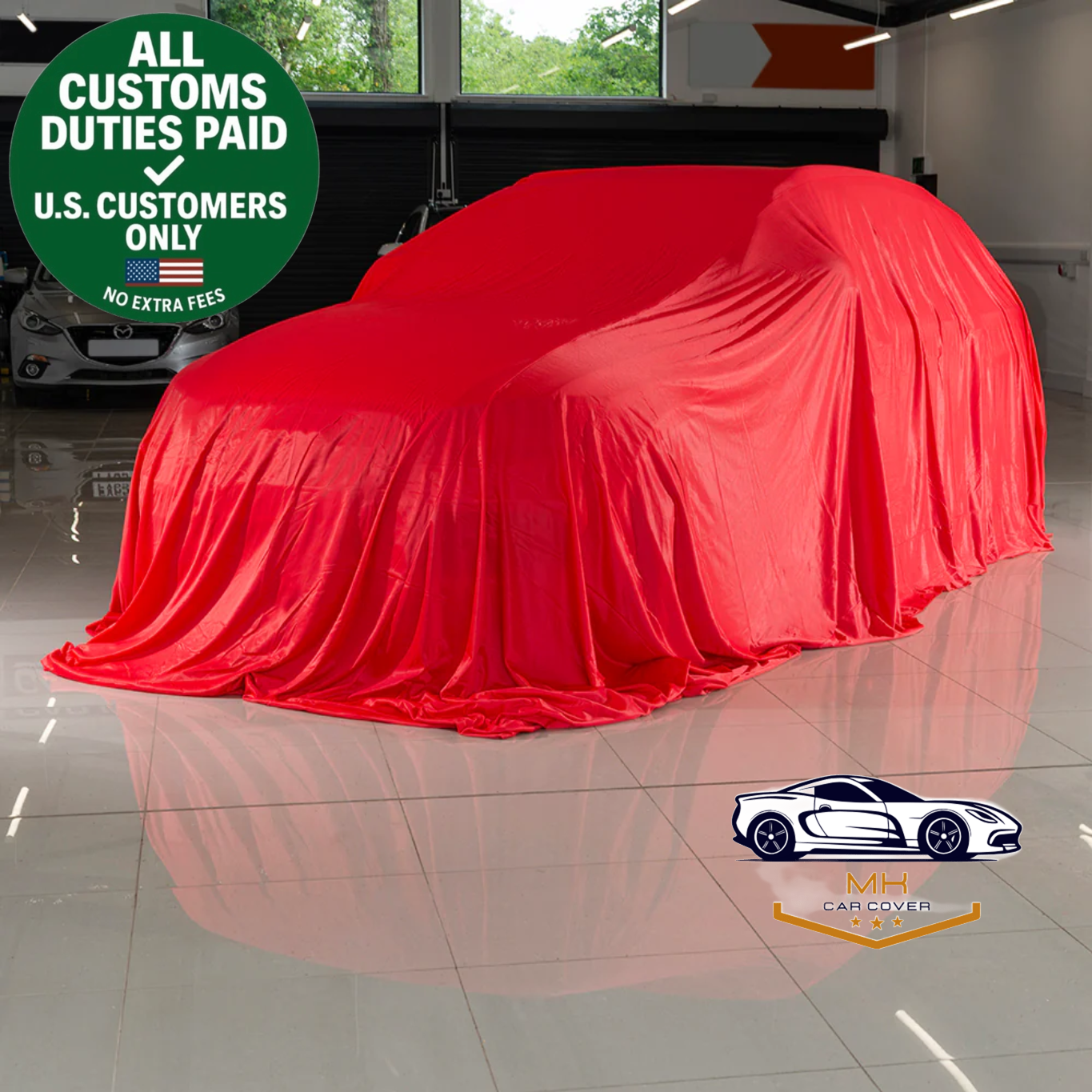 Indoor Red Premium Showroom Reveal Car Cover Reveals Various Sizes & Colors