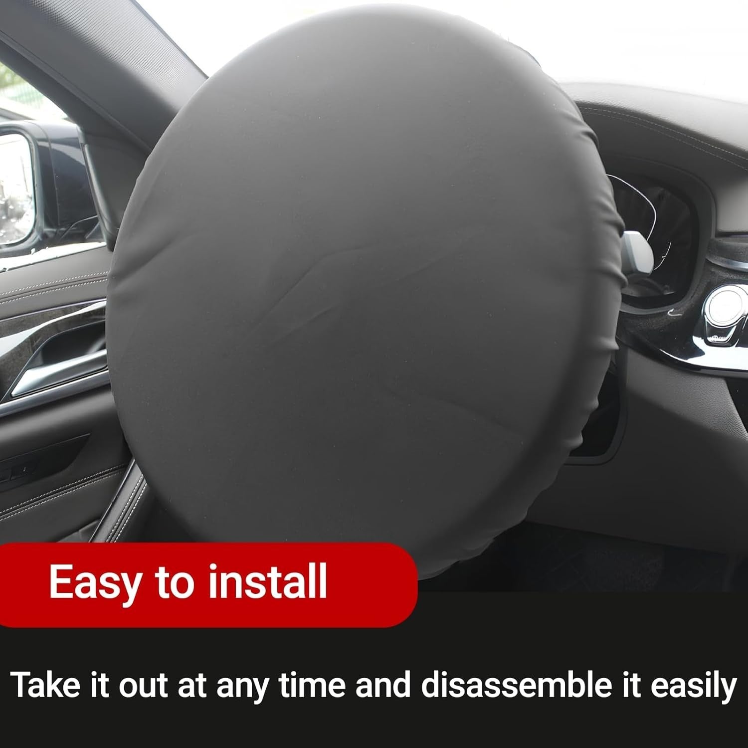 Car Steering Wheel Sunshield Cover, Steering Wheel Cover Sunshade with Scratch