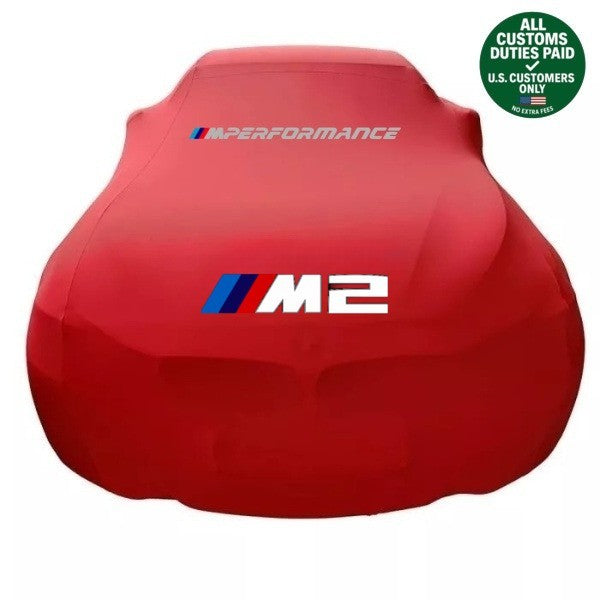 Red Car Cover For Bmw M2 Performance Class Dust Proof Windproof Combing Car