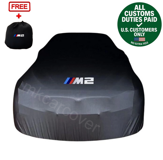 Black Car Cover For BMW M2 Class Dust Proof Windproof  Combing Soft Indoor Car