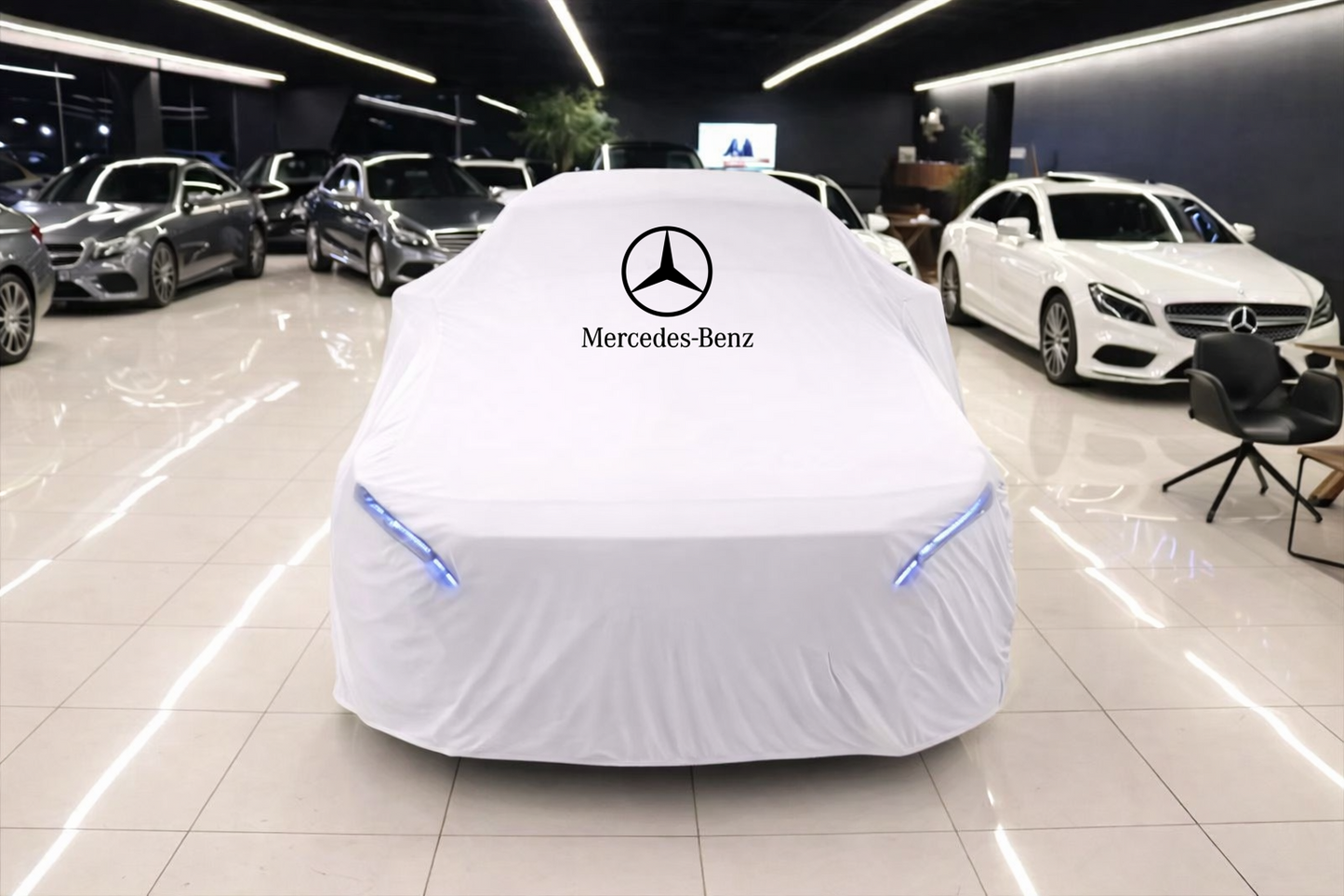 Premium White Car Cover  For Mercedes- Benz Class Dustproof  Indoor Car Cover