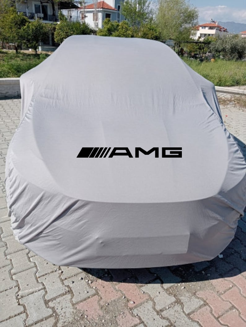 For Mercedes AMG Car Cover Grey Dustproof Windproof Combing Indoor Car Cover