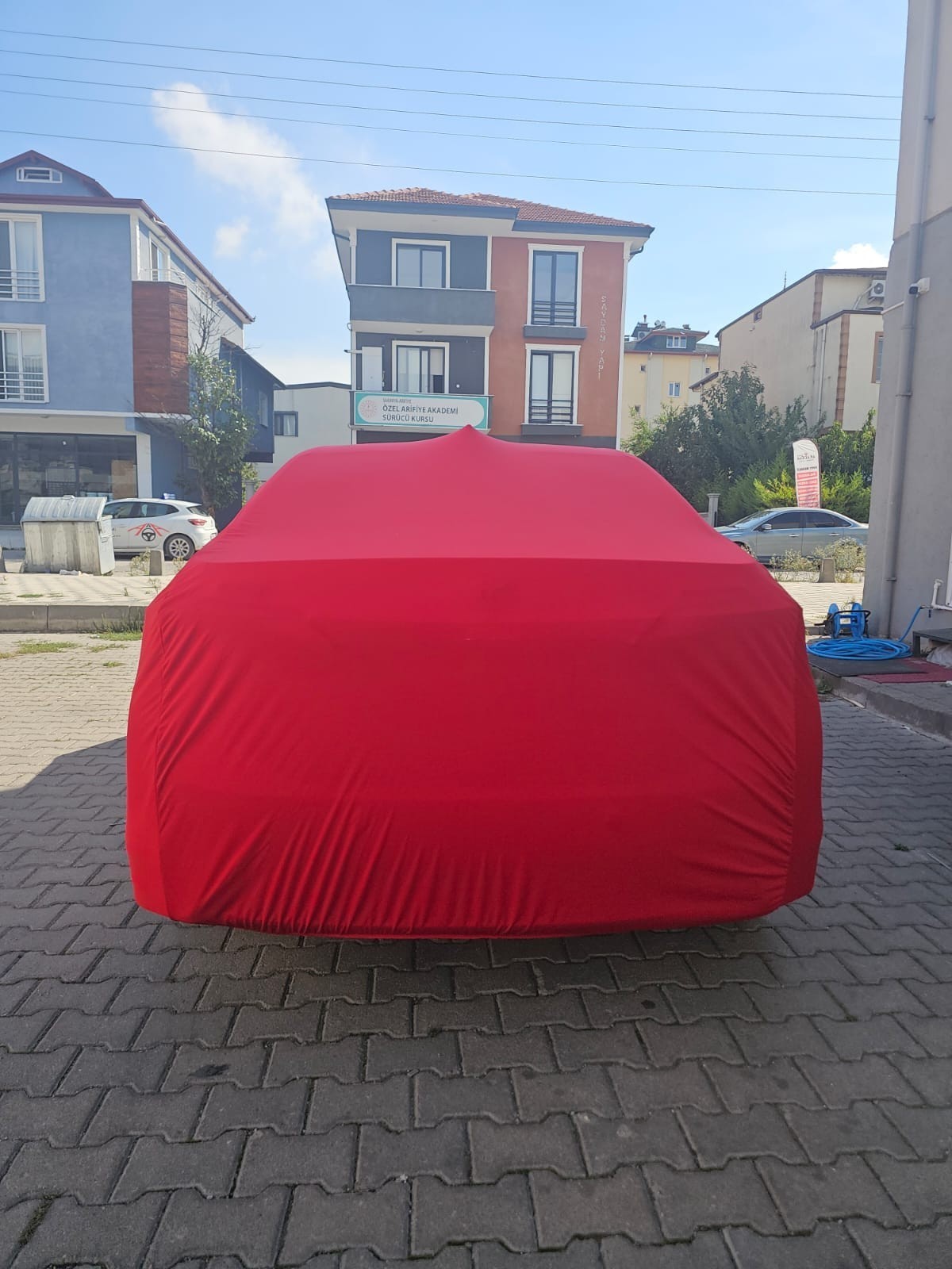Red Car Cover For Bmw M6 Performance Class Dust Proof Windproof Combing Car
